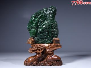 和田碧玉山水风景人物山子摆件